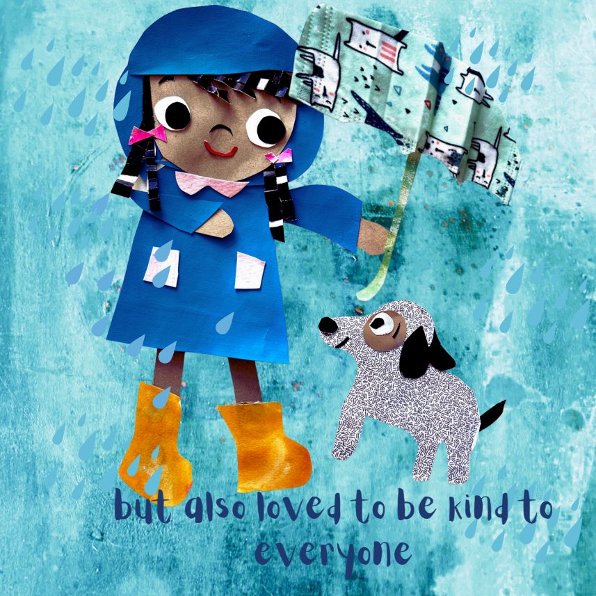 Book page showing Erica working in a science lab
